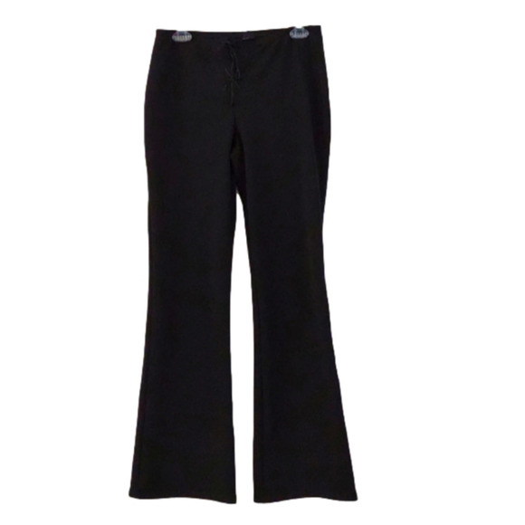 Low Rise Flare Leg Pants 90s Y2K Polyester Pants - Picture 1 of 7